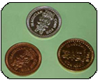 Magicians Coins, Set of 3, Copper, Silver, Gold