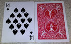 Red Bicycle Playing Card, 14 Spades Imprints