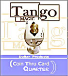 Coin Thru Card, Quarter Dollar, 25 Cent by Tango Magic