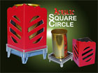 Square Circle Production Box - Red Acrylic