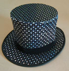 Folding Top Hat, Black and Silver, Dots or Roses